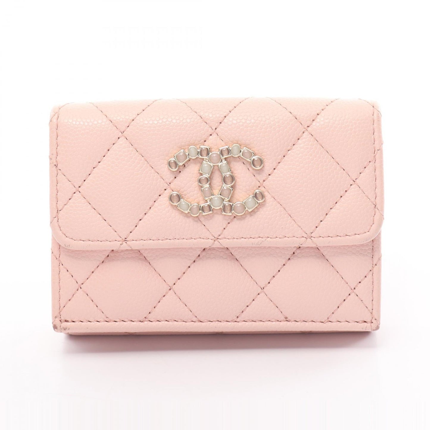 Chanel Caviar Skin Trifold Long Wallet