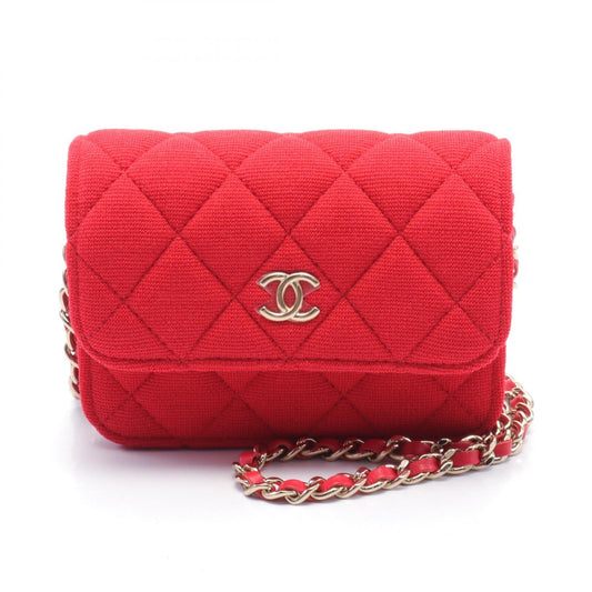 Chanel Quilted Jersey Fabric Mini VIP Bag Cotton Shoulder Bag