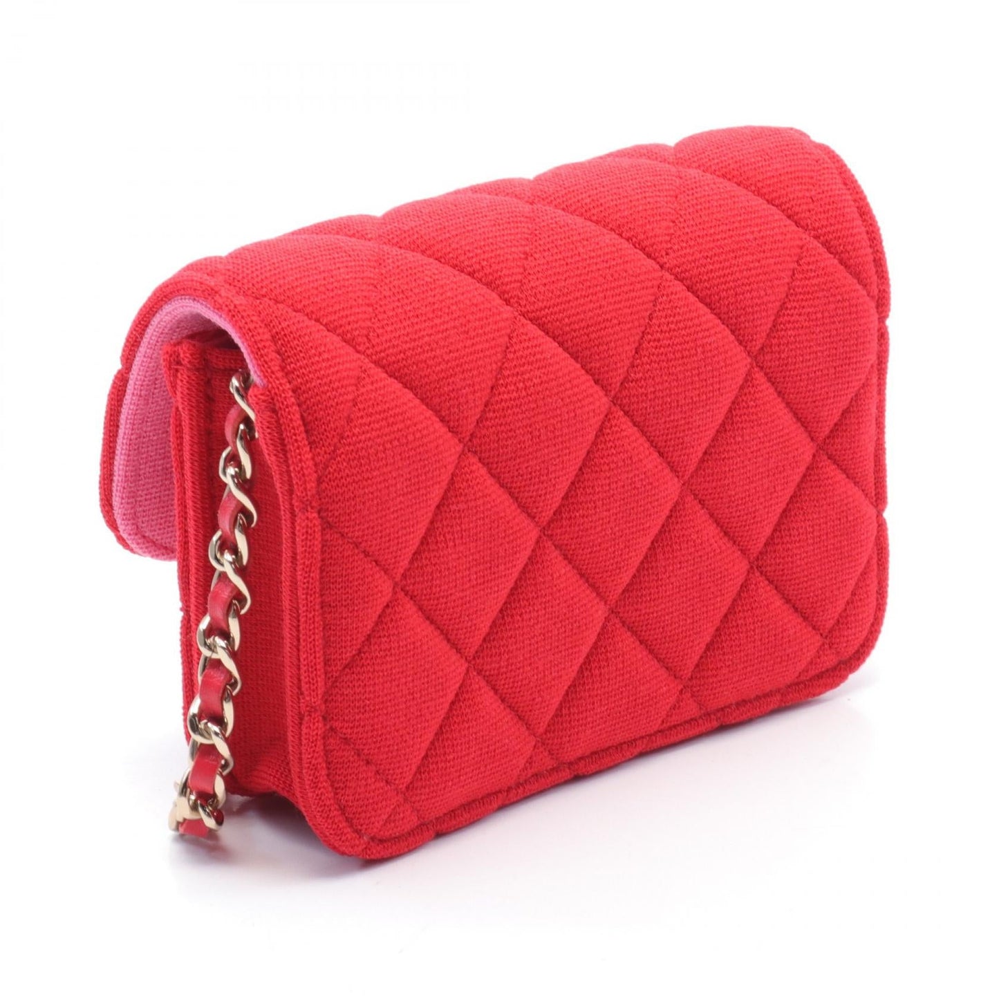 Chanel Quilted Jersey Fabric Mini VIP Bag Cotton Shoulder Bag