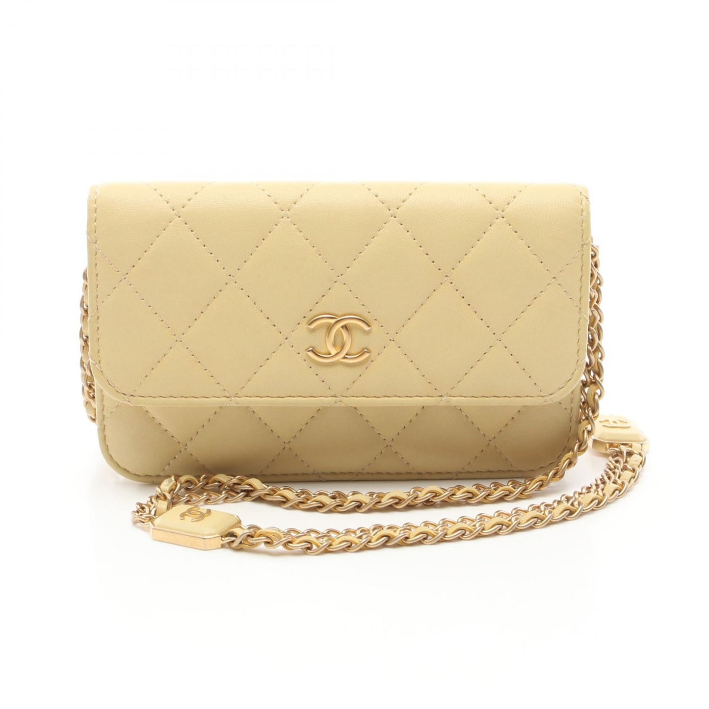 Chanel CC Matelasse Wallet on Chain Leather Shoulder Bag C38J5TGK in New Condition