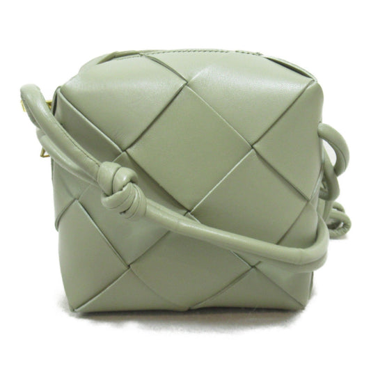 Bottega Veneta Lambskin Shoulder Bag Khaki