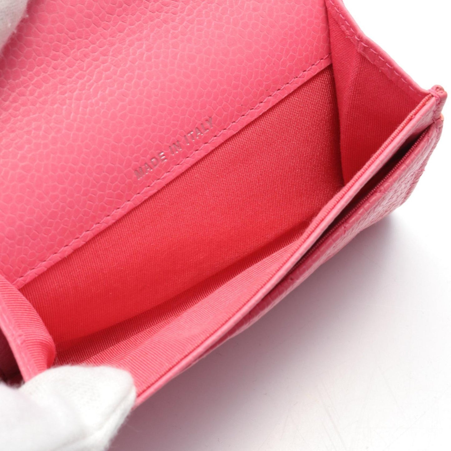 Chanel Caviar Matelasse Card Case Pink