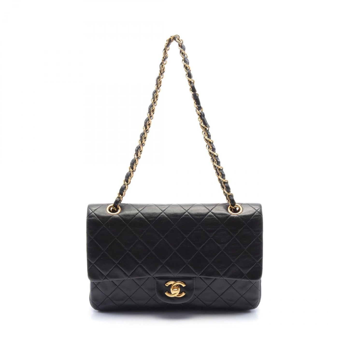 Chanel Lambskin Matelasse W Flap Shoulder Bag