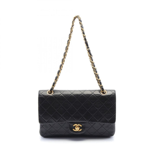 Chanel Lambskin Matelasse W Flap Shoulder Bag