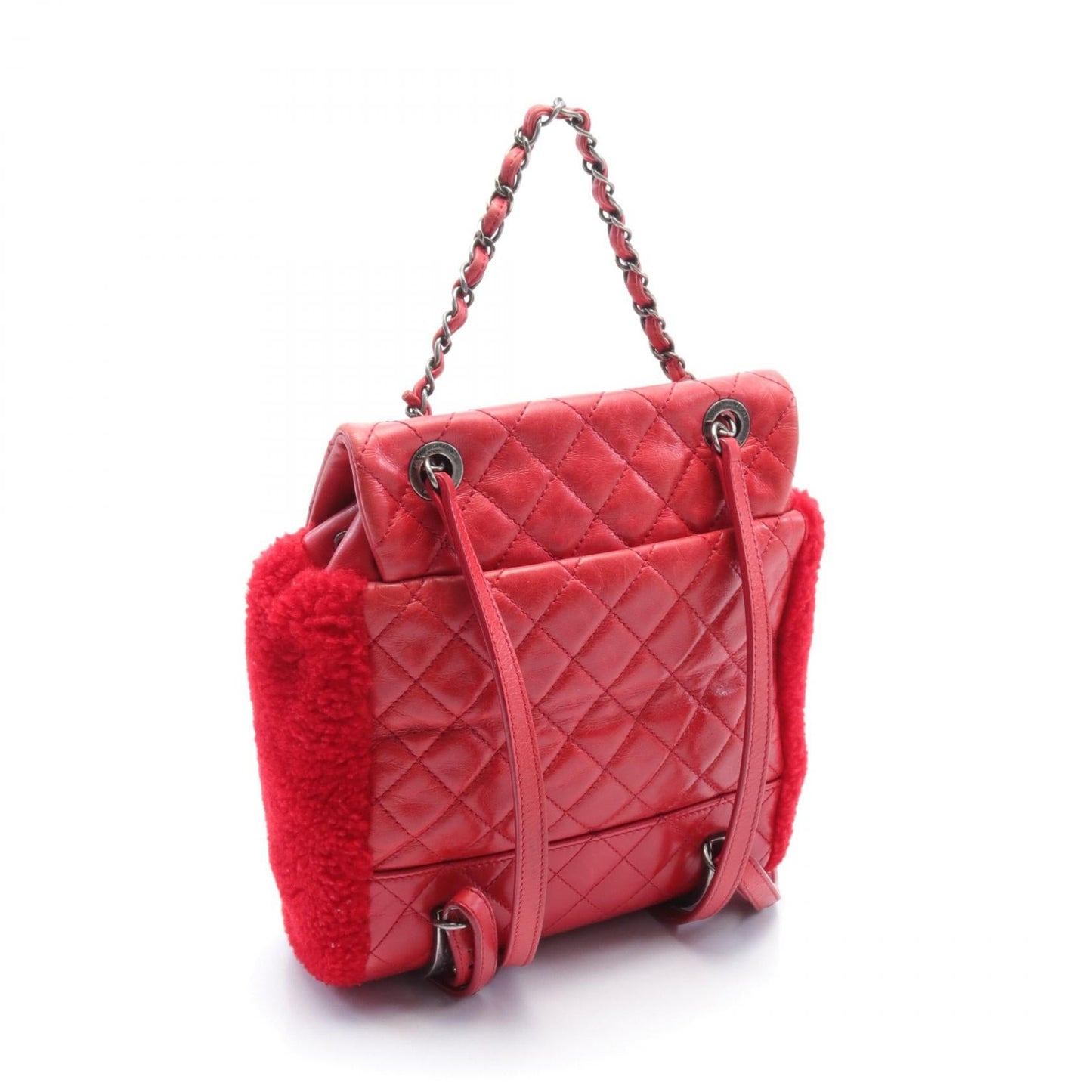 Chanel Shearling Mountain Backpack Natural Material Backpack in New Condition