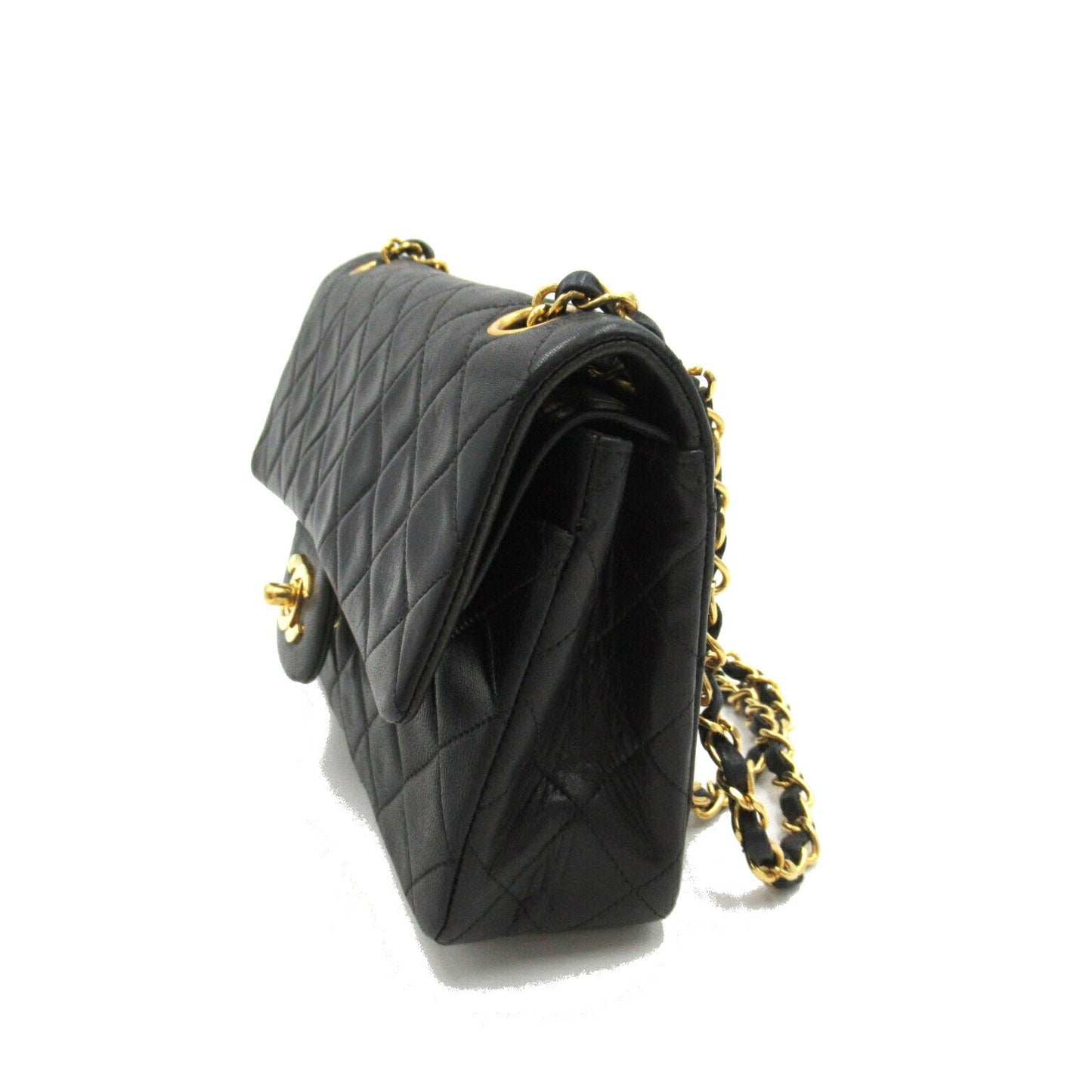 Chanel Lambskin Double Flap Shoulder Bag