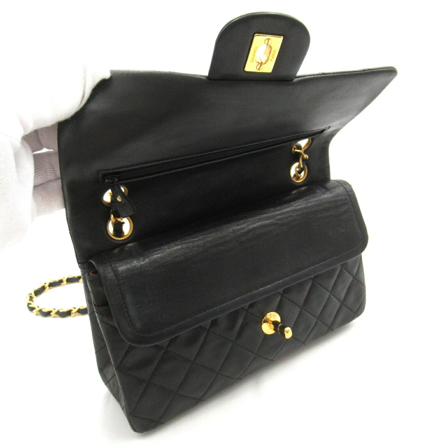 Chanel Lambskin Double Flap Shoulder Bag