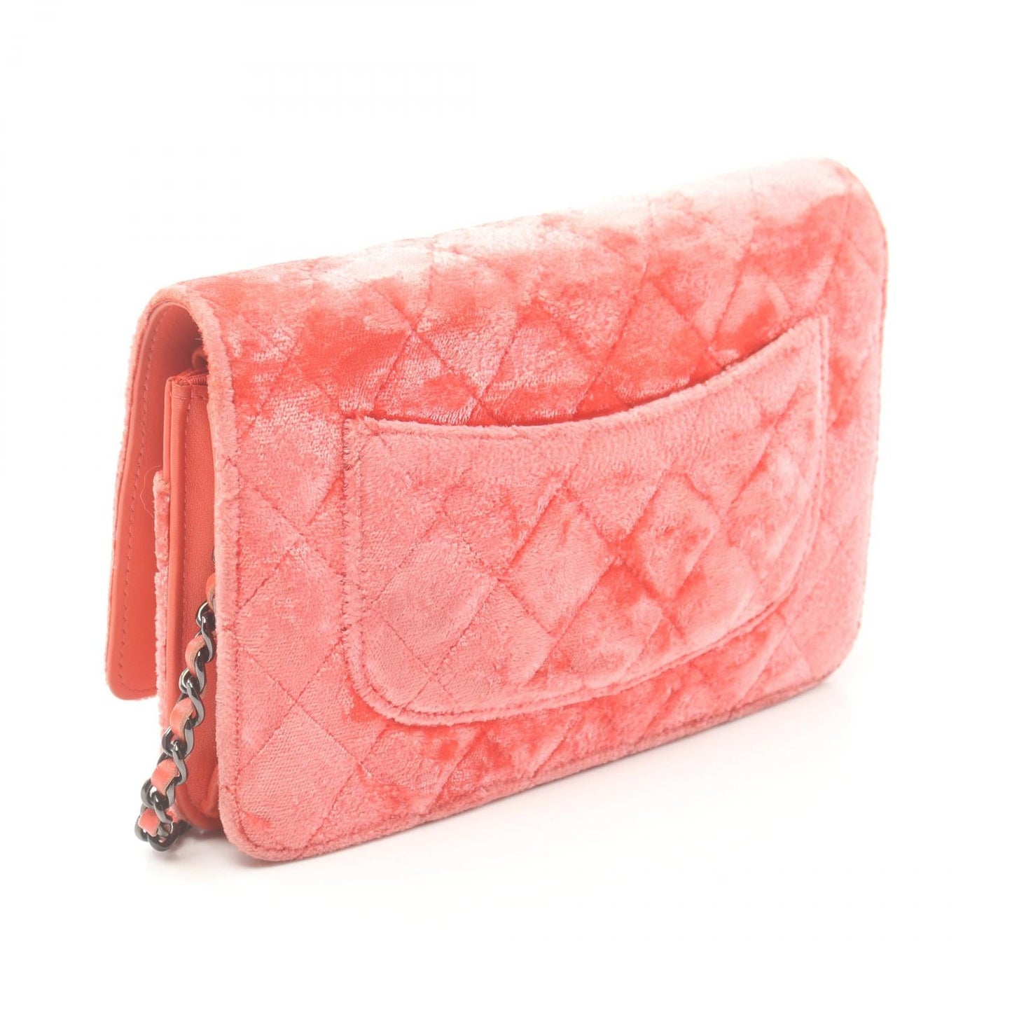 Chanel Quilted Velvet Chain Flap Bag Canvas Shoulder Bag in New Condition