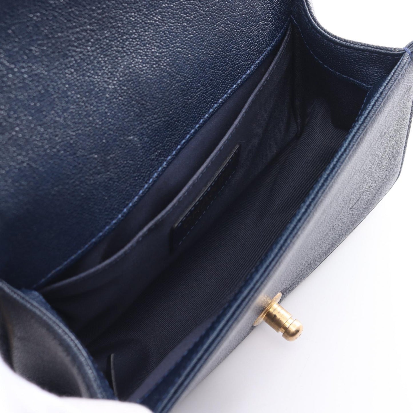 Chanel Boy Caviar Shoulder Bag Navy A676851