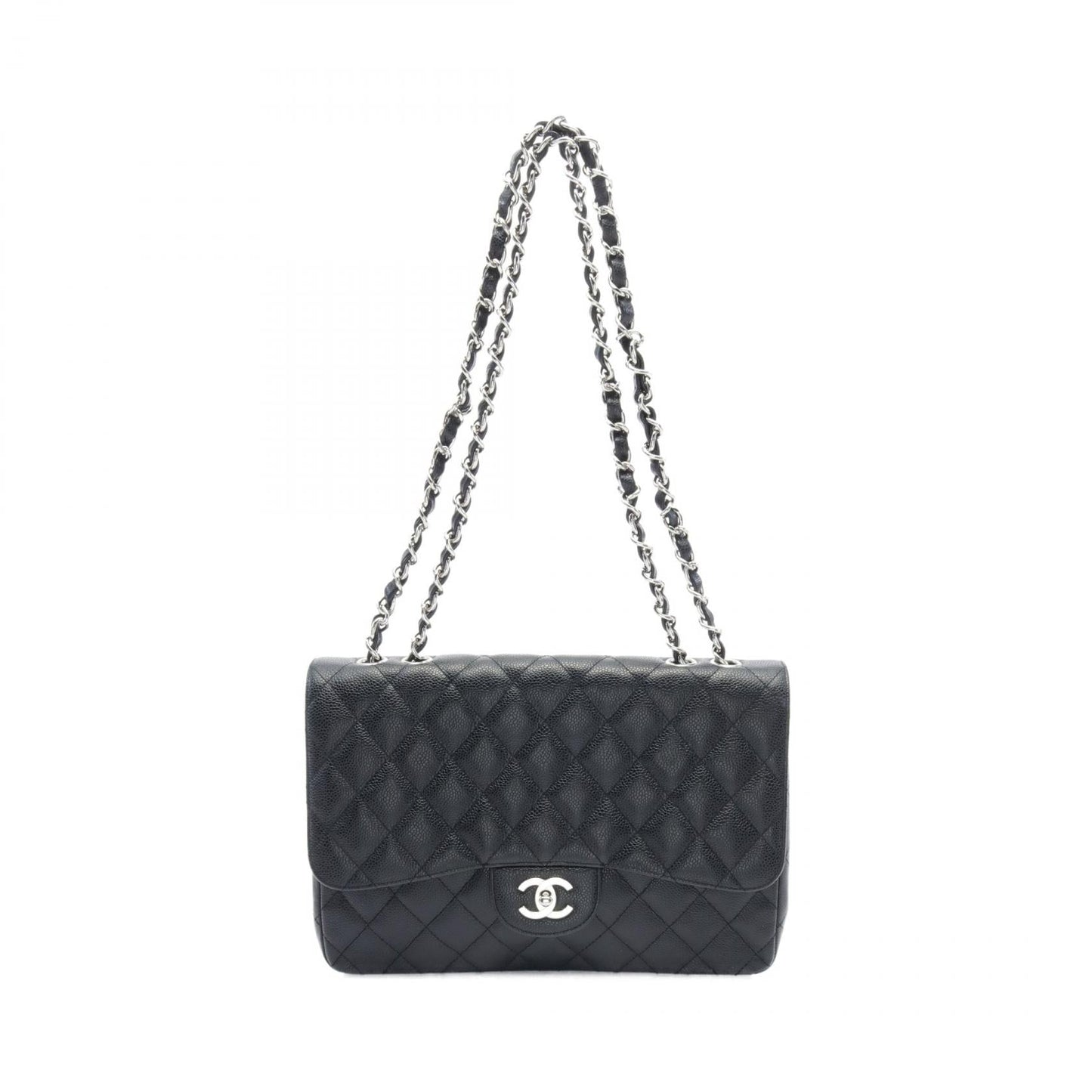 Chanel Jumbo Classic Caviar Single Flap Bag Leather Shoulder Bag