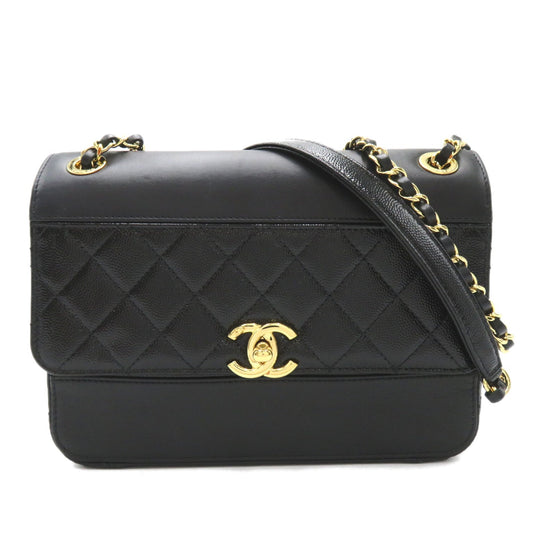 Chanel CC Caviar Chain Flap Bag Leather Shoulder Bag AS0949