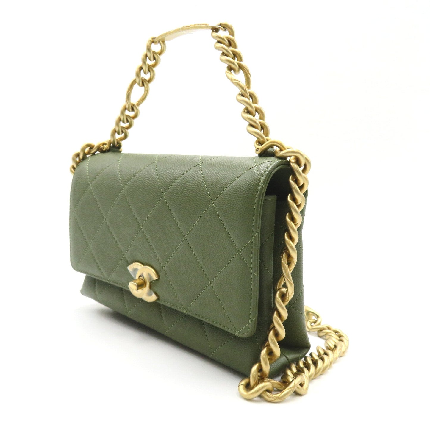 Chanel CC Caviar Matelasse Flap Crossbody Bag  Leather Shoulder Bag AS2711