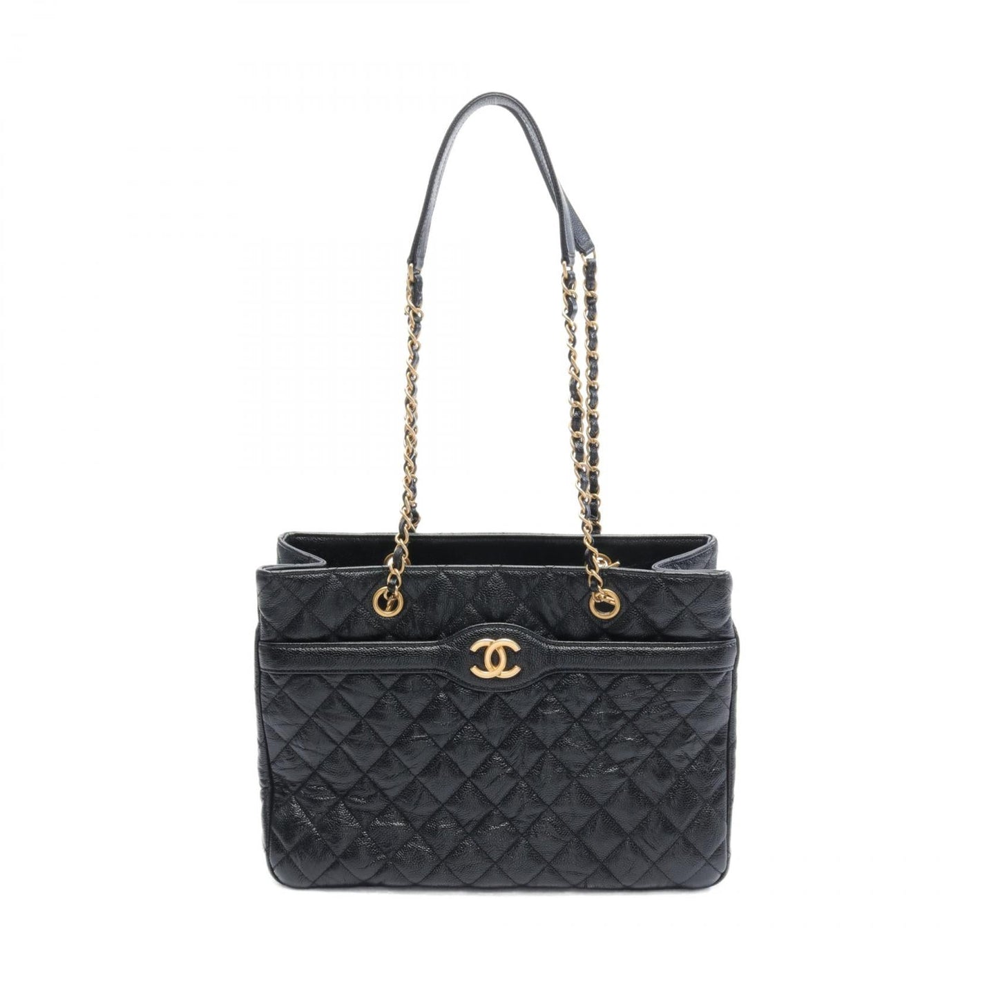 Chanel Quilted Caviar Chain Tote Bag Leather Tote Bag