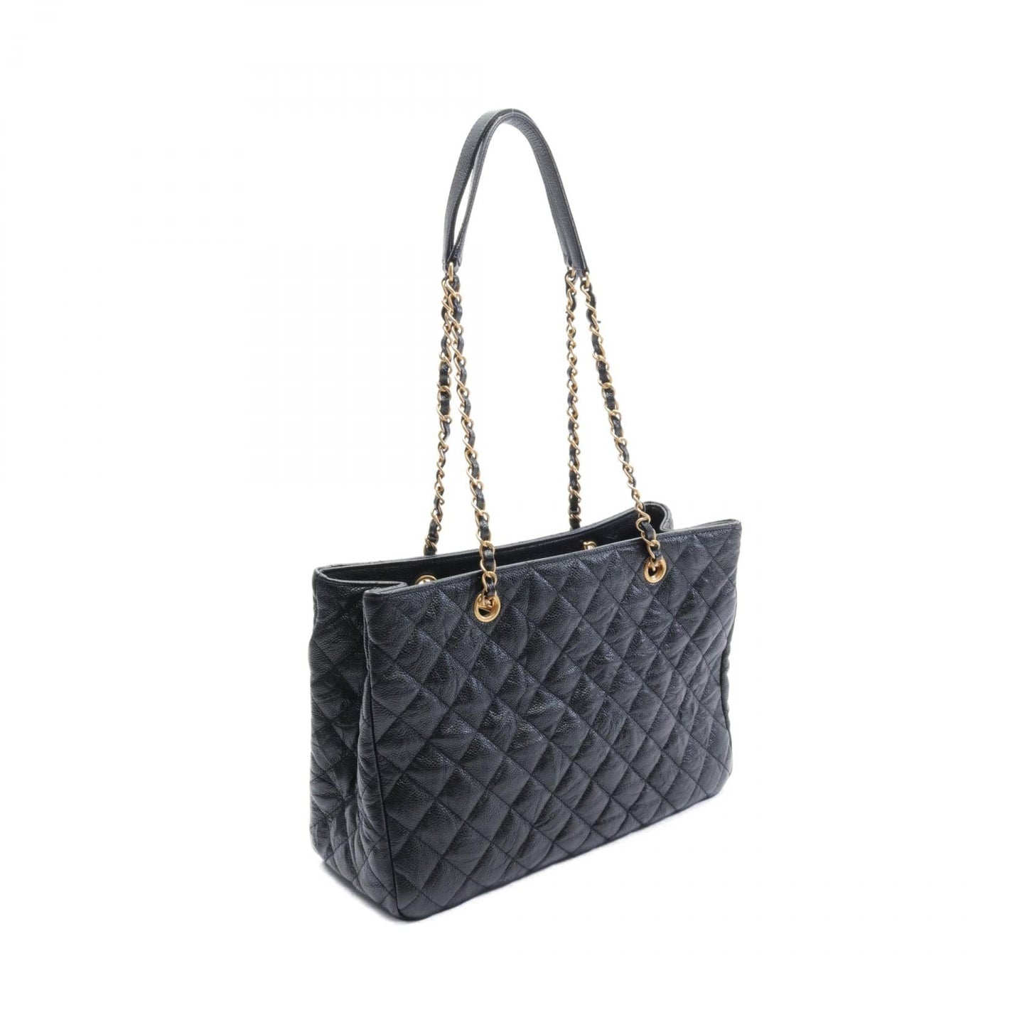 Chanel Quilted Caviar Chain Tote Bag Leather Tote Bag