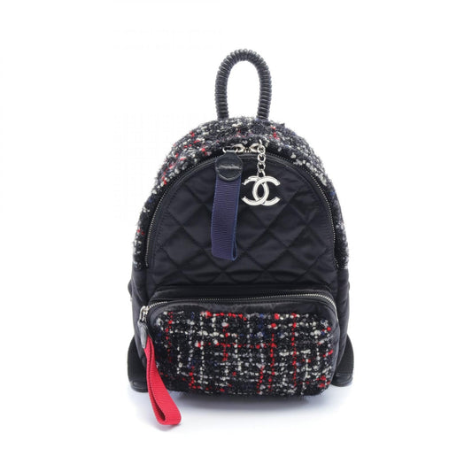 Chanel Quilted Tweed & Canvas Backpack Canvas Backpack in Great Condition