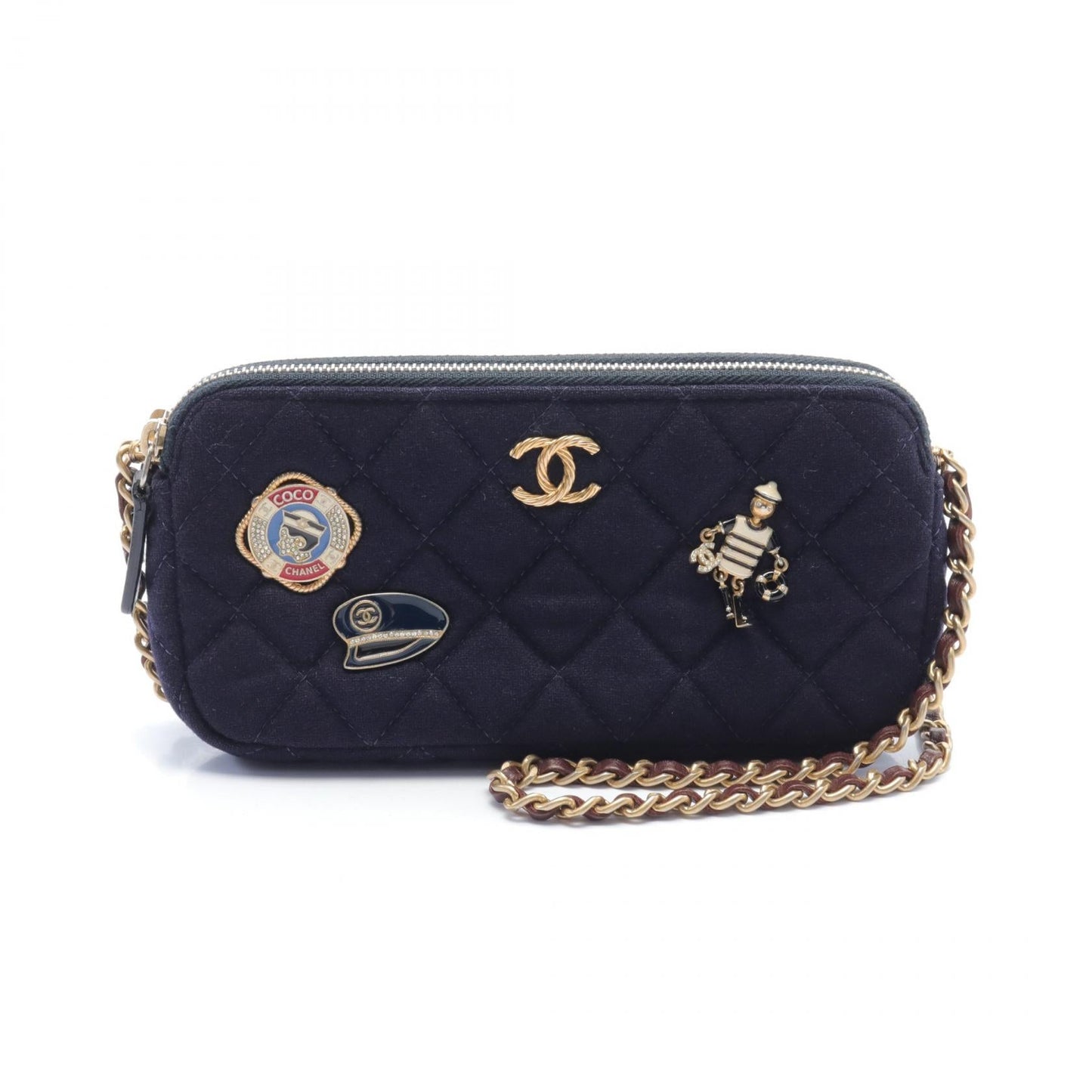 Chanel Quilted Canvas Wallet on Chain Canvas Shoulder Bag in New Condition