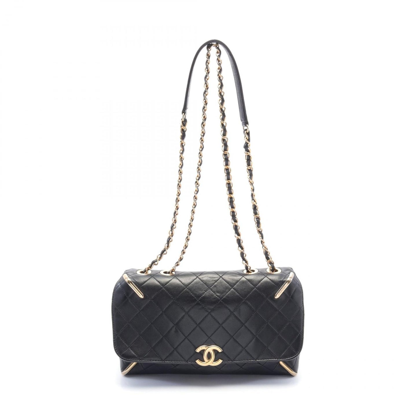 Chanel Quilted Leather Chain Flap Bag Leather Shoulder Bag in New Condition