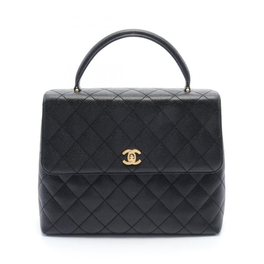 Chanel CC Quilted Caviar Top Handle Bag Leather Handbag A12397 in New Condition