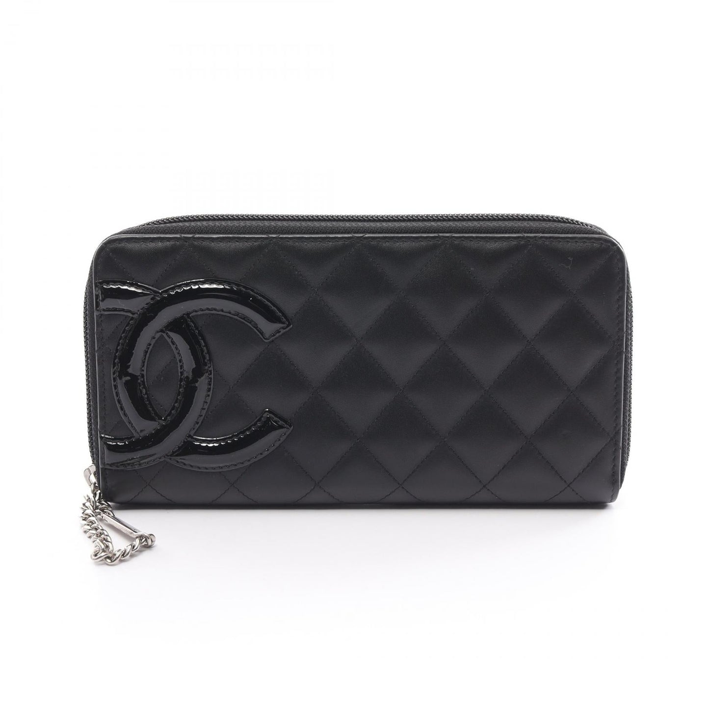 Chanel Cambon Line Leather Patent Long Wallet A50078