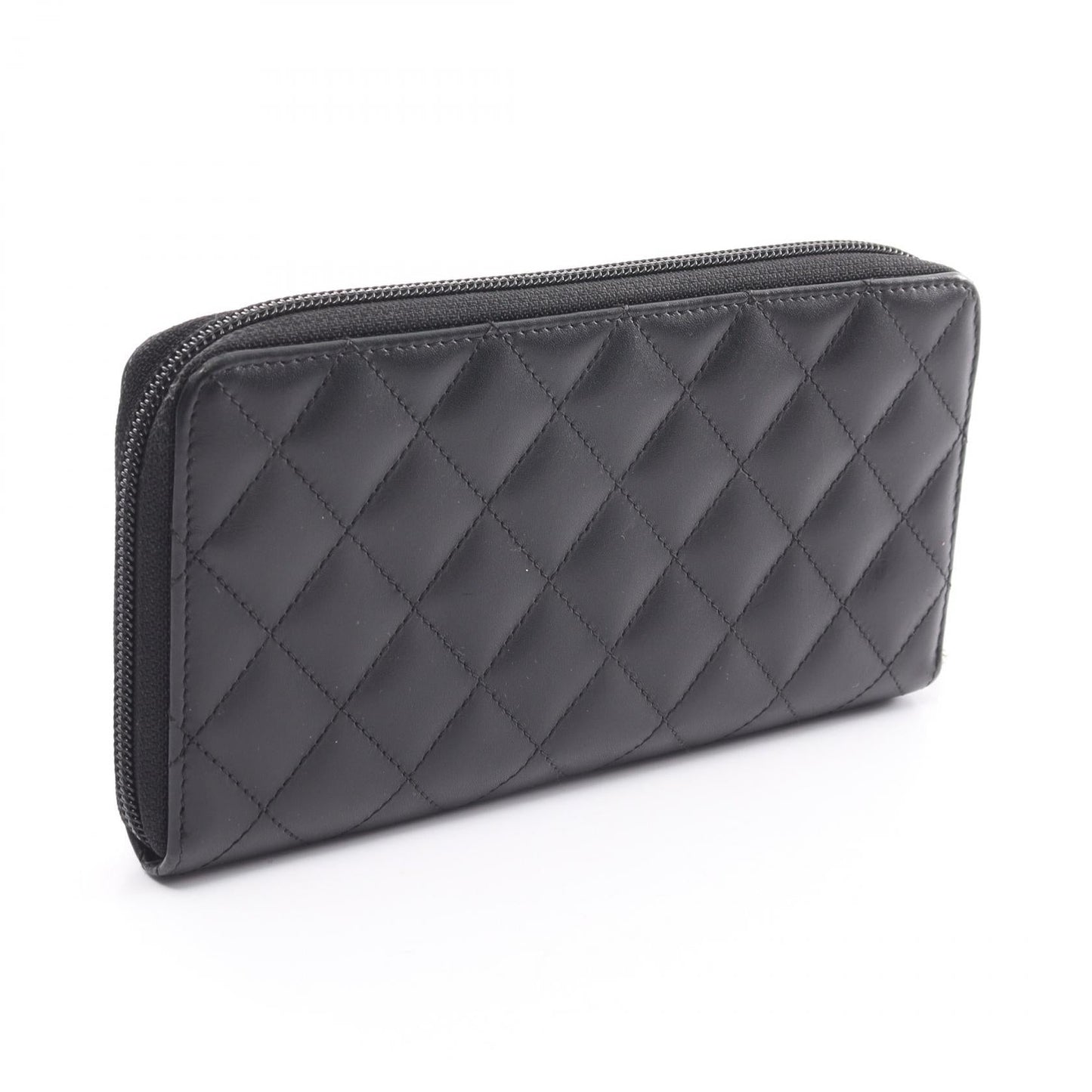 Chanel Cambon Line Leather Patent Long Wallet A50078
