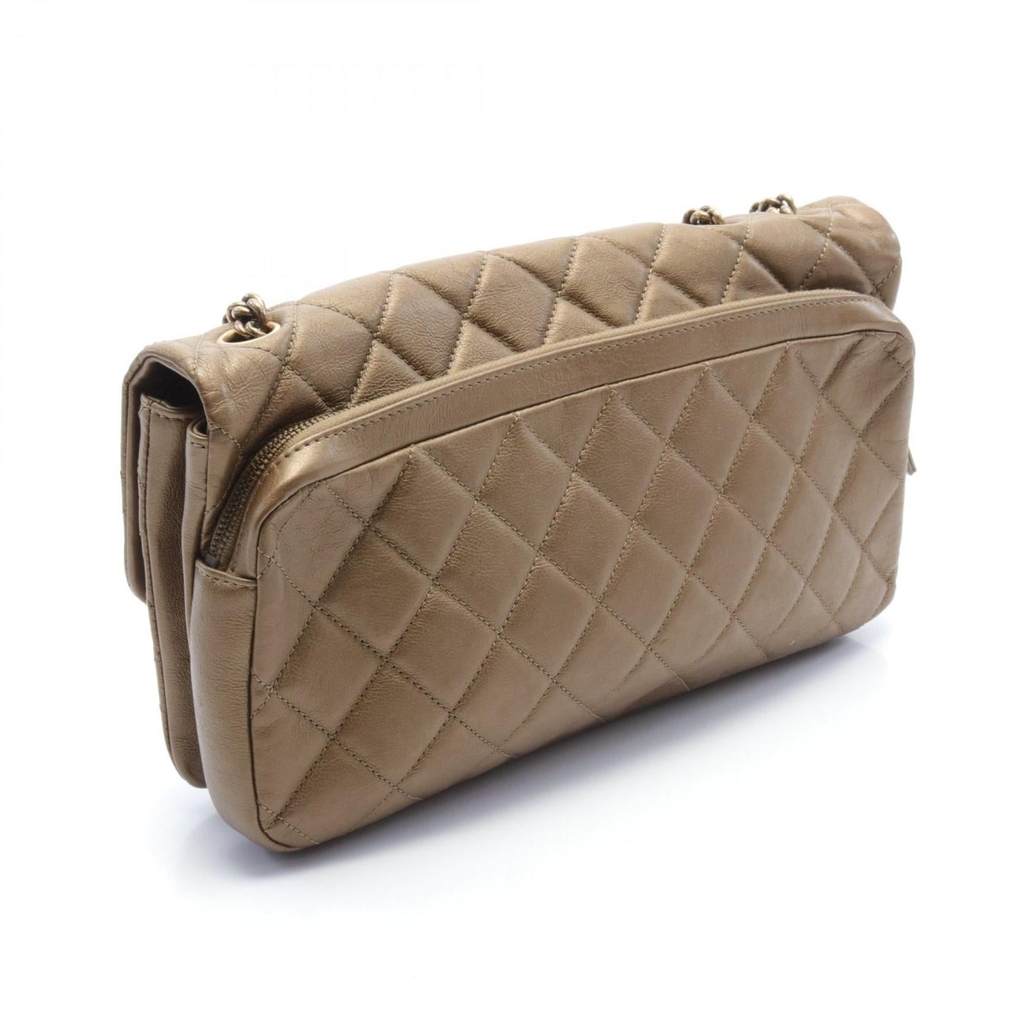 Chanel CC Quilted Leather Chain Flap Bag Leather Shoulder Bag in New Condition