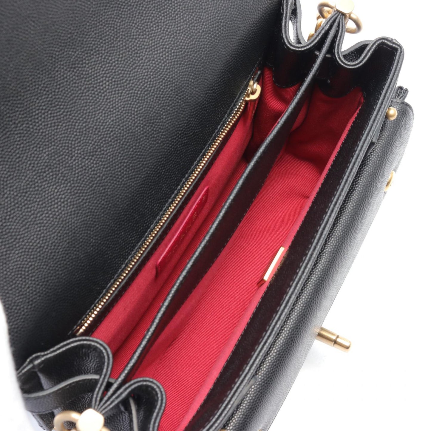 Chanel CC Quilted Caviar Flap Bag Leather Shoulder Bag