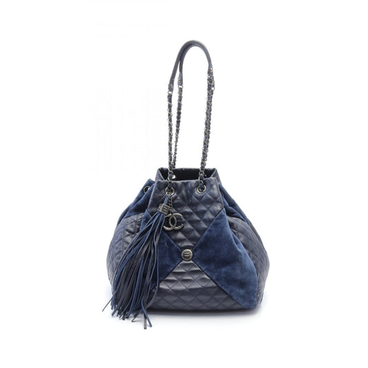 Chanel Quilted Leather & Suede Shoulder Bag Leather Shoulder Bag A94844 in New Condition