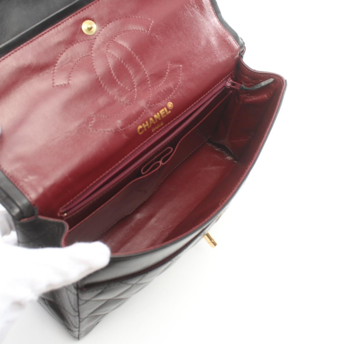 Chanel MATRASSE W Flap Chain Shoulder Bag Leather Shoulder Bag 2419589 in New Condition