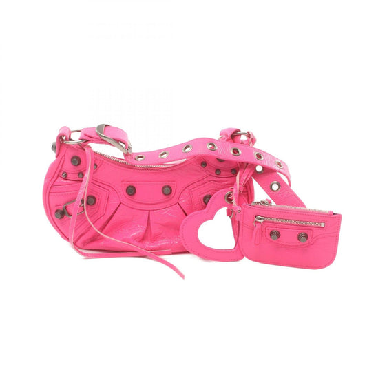 Balenciaga Leather Shoulder Bag Pink