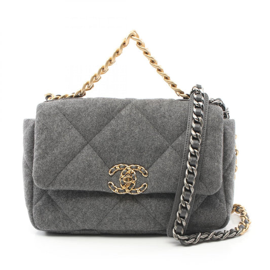 Chanel 19 Matelasse Wool Shoulder Bag