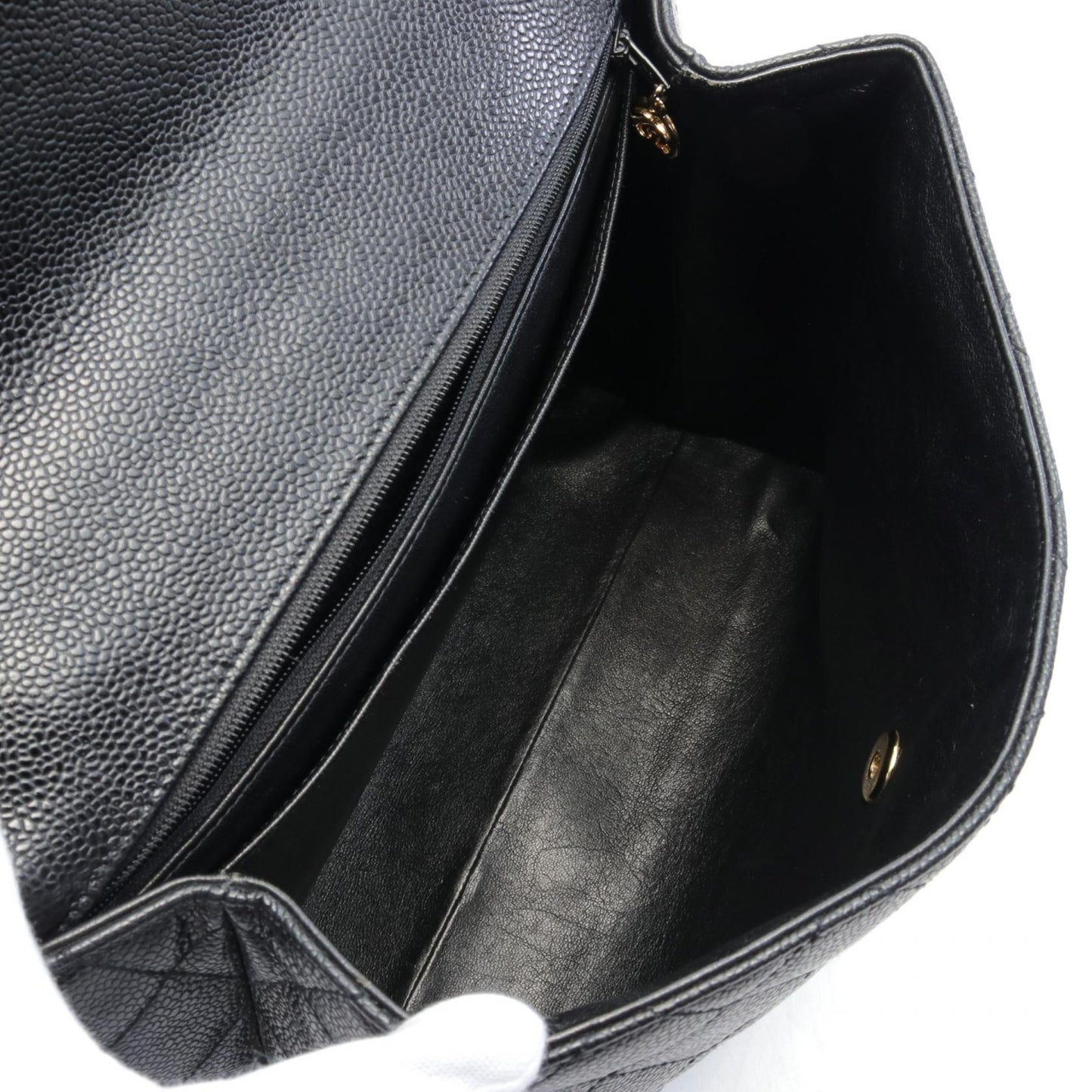 Chanel CC Caviar Top Handle Handbag Leather Handbag A12397 in Great Condition