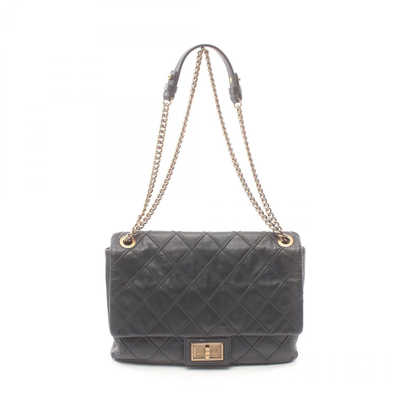 Chanel 2.55 Leather Shoulder Bag Black