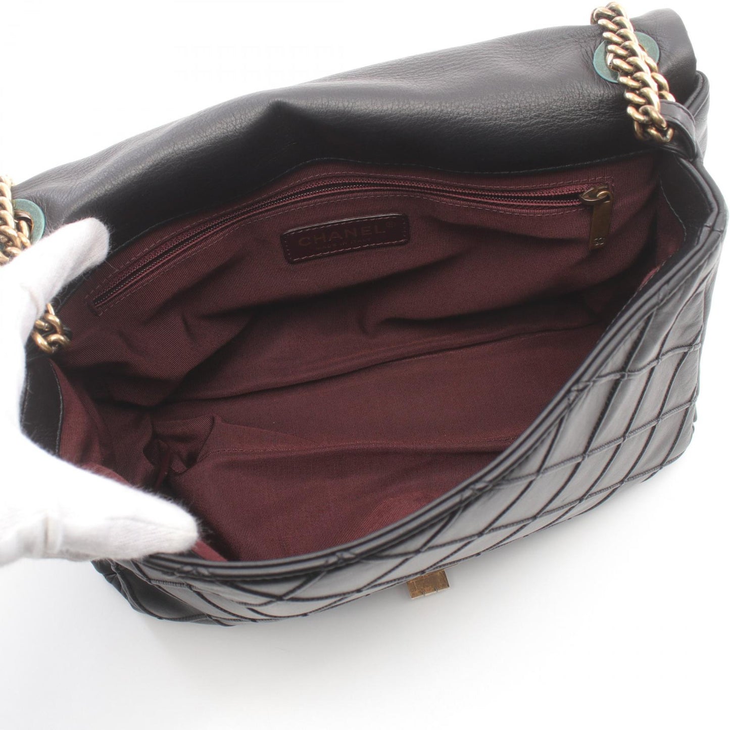 Chanel 2.55 Leather Shoulder Bag Black