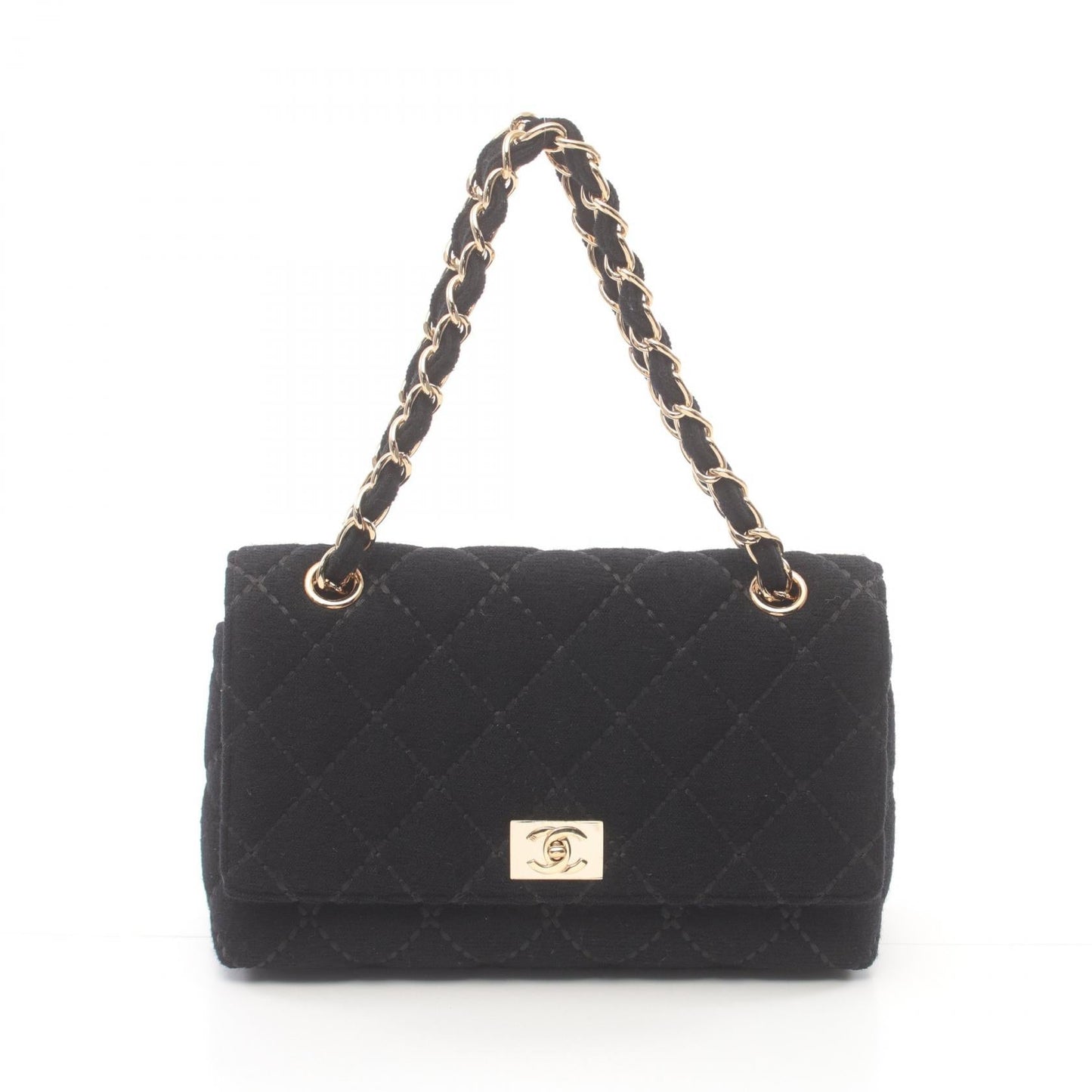 Chanel Wild Stitch Canvas Handbag Black