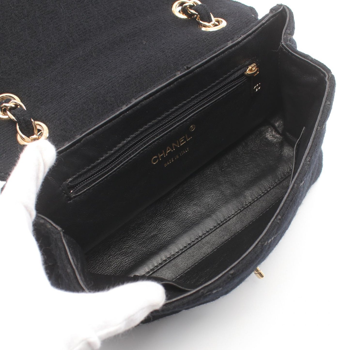 Chanel Wild Stitch Canvas Handbag Black