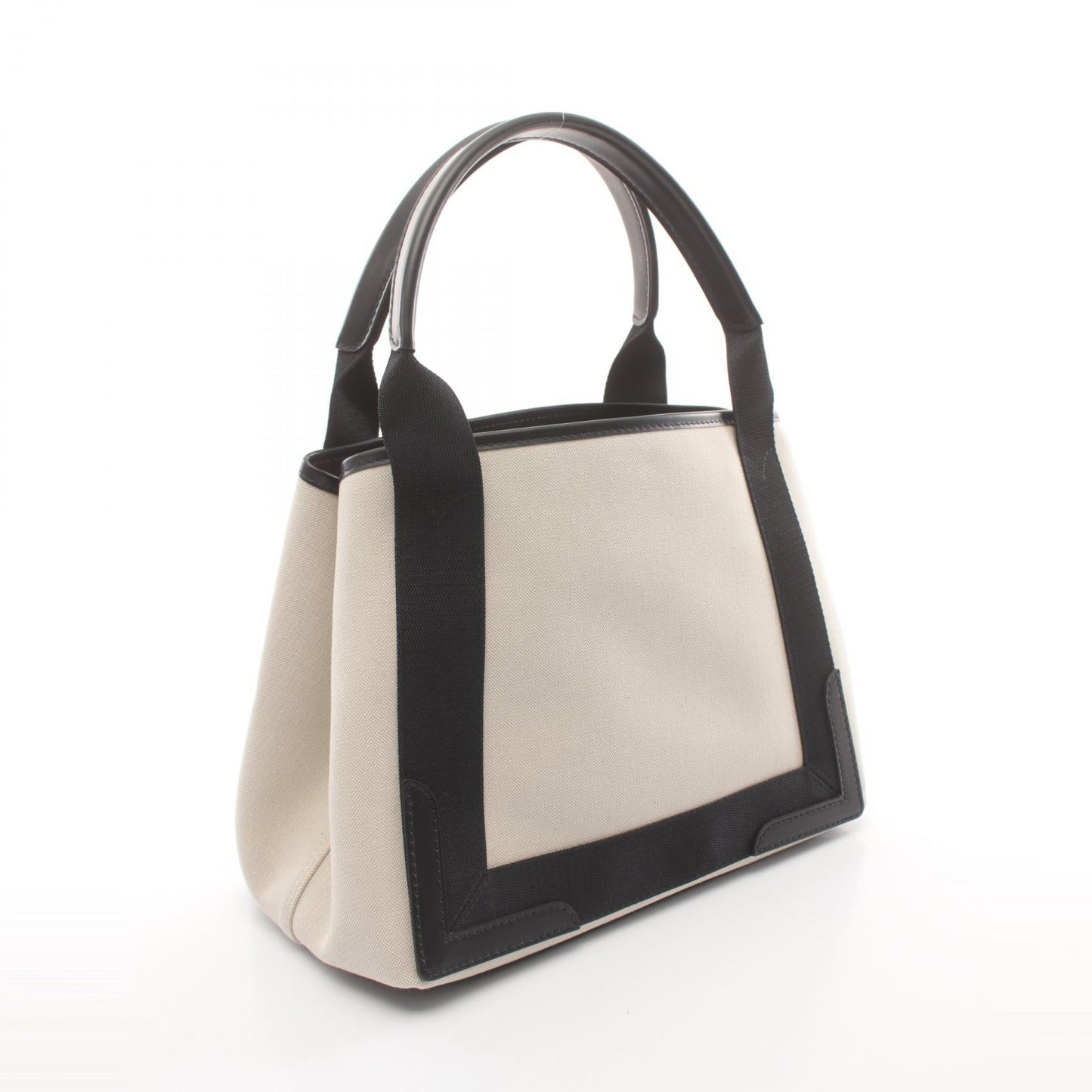 Balenciaga Navy Cabas S Canvas Leather Tote