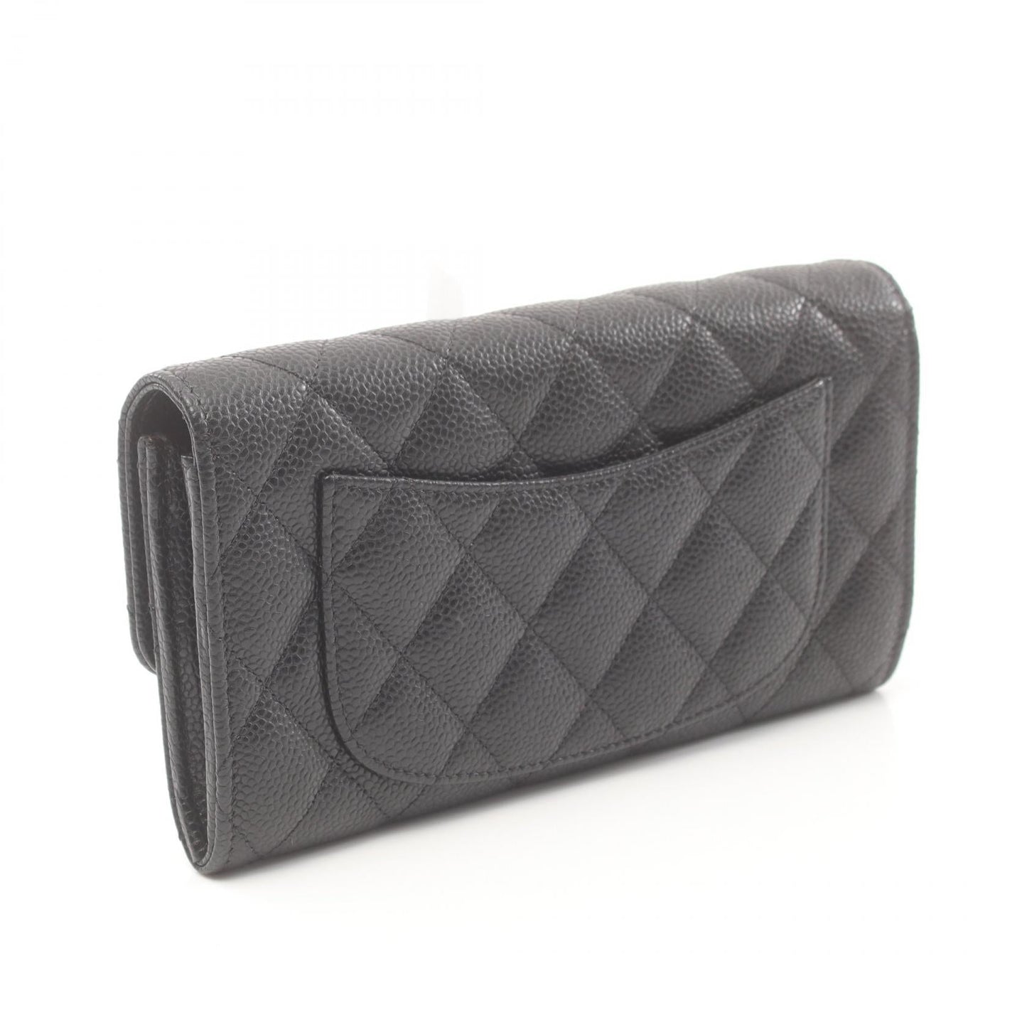 Chanel Matelasse Bifold Wallet Caviar Leather Black