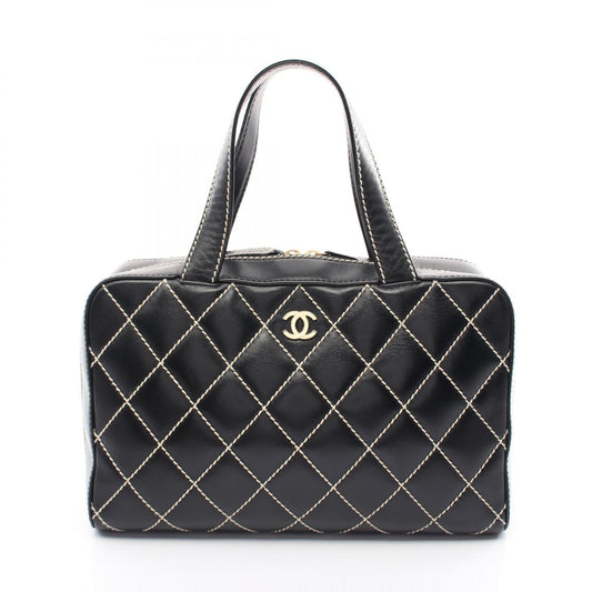Chanel Wild Stitch Leather Handbag Black