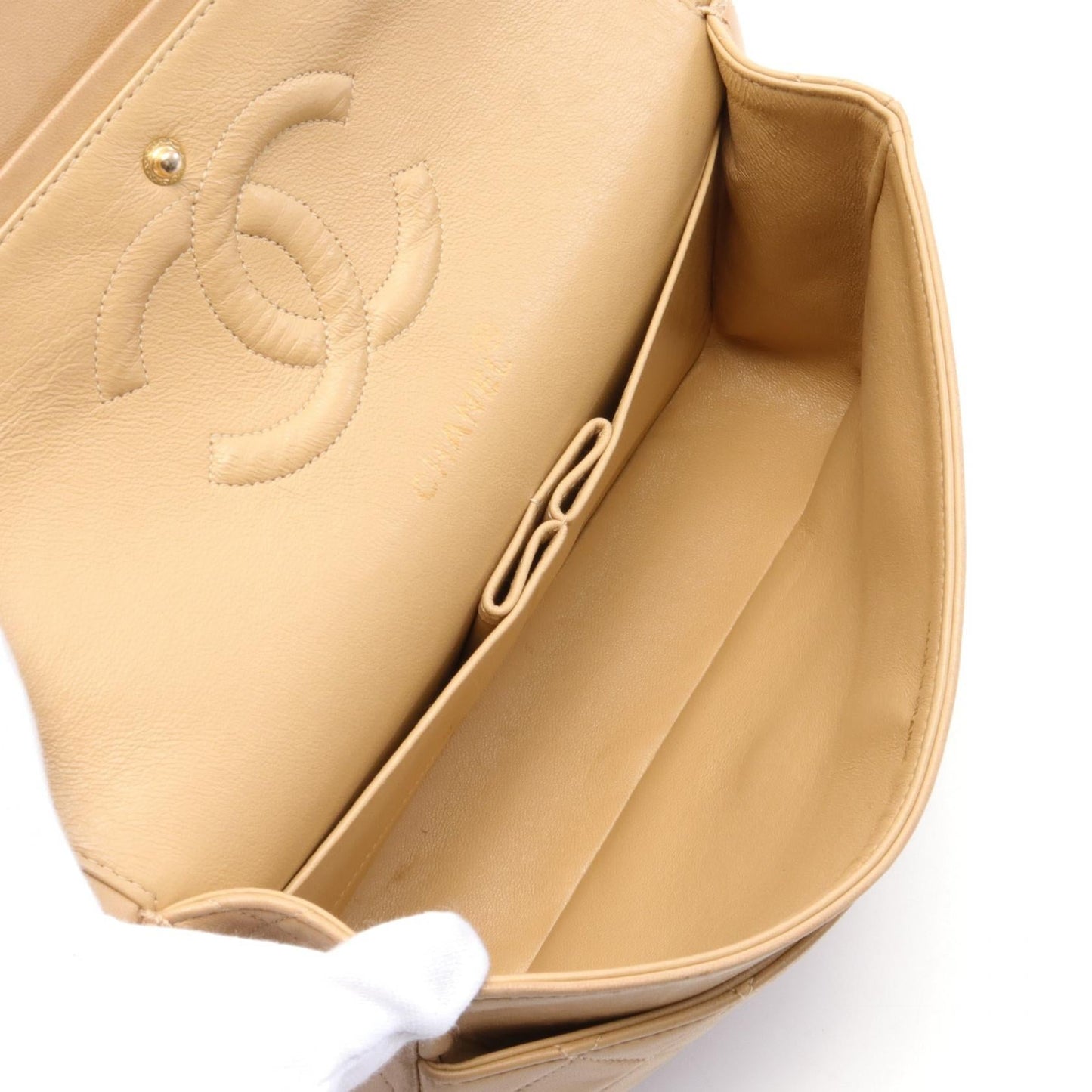 Chanel Matelasse W Flap Leather Shoulder Bag A01112