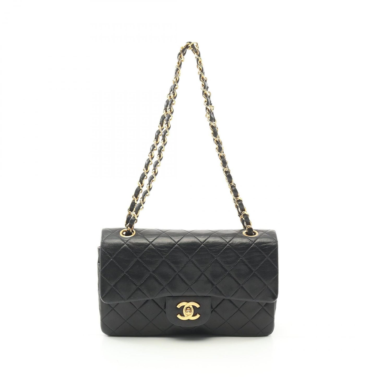 Chanel Lambskin Matelasse W Flap Shoulder Bag