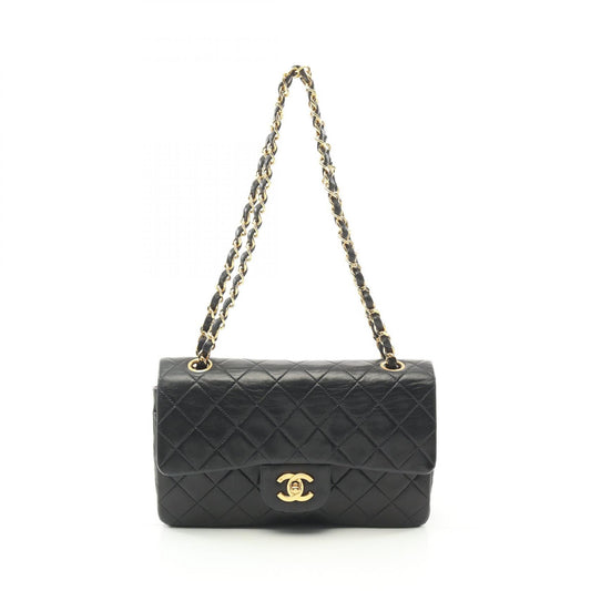 Chanel Lambskin Matelasse W Flap Shoulder Bag