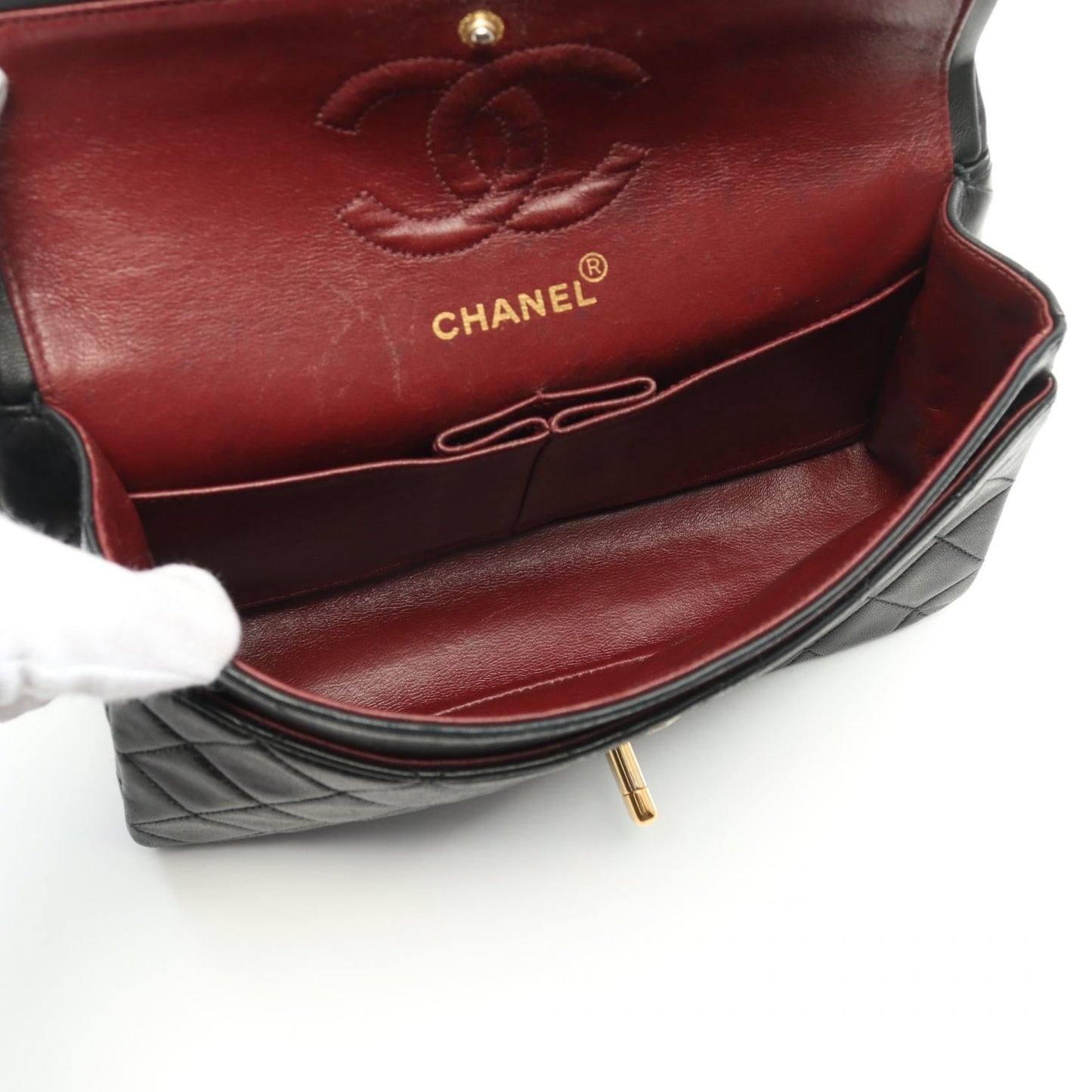 Chanel Lambskin Matelasse W Flap Shoulder Bag