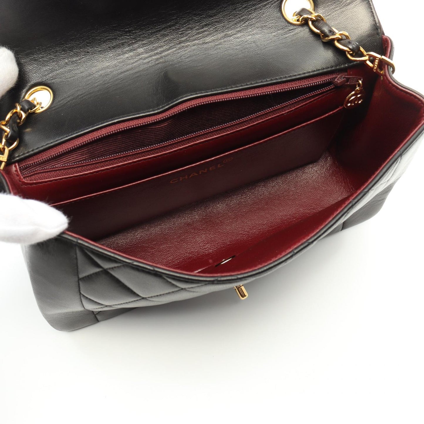 Chanel Lambskin Diana Flap Shoulder Bag A01165