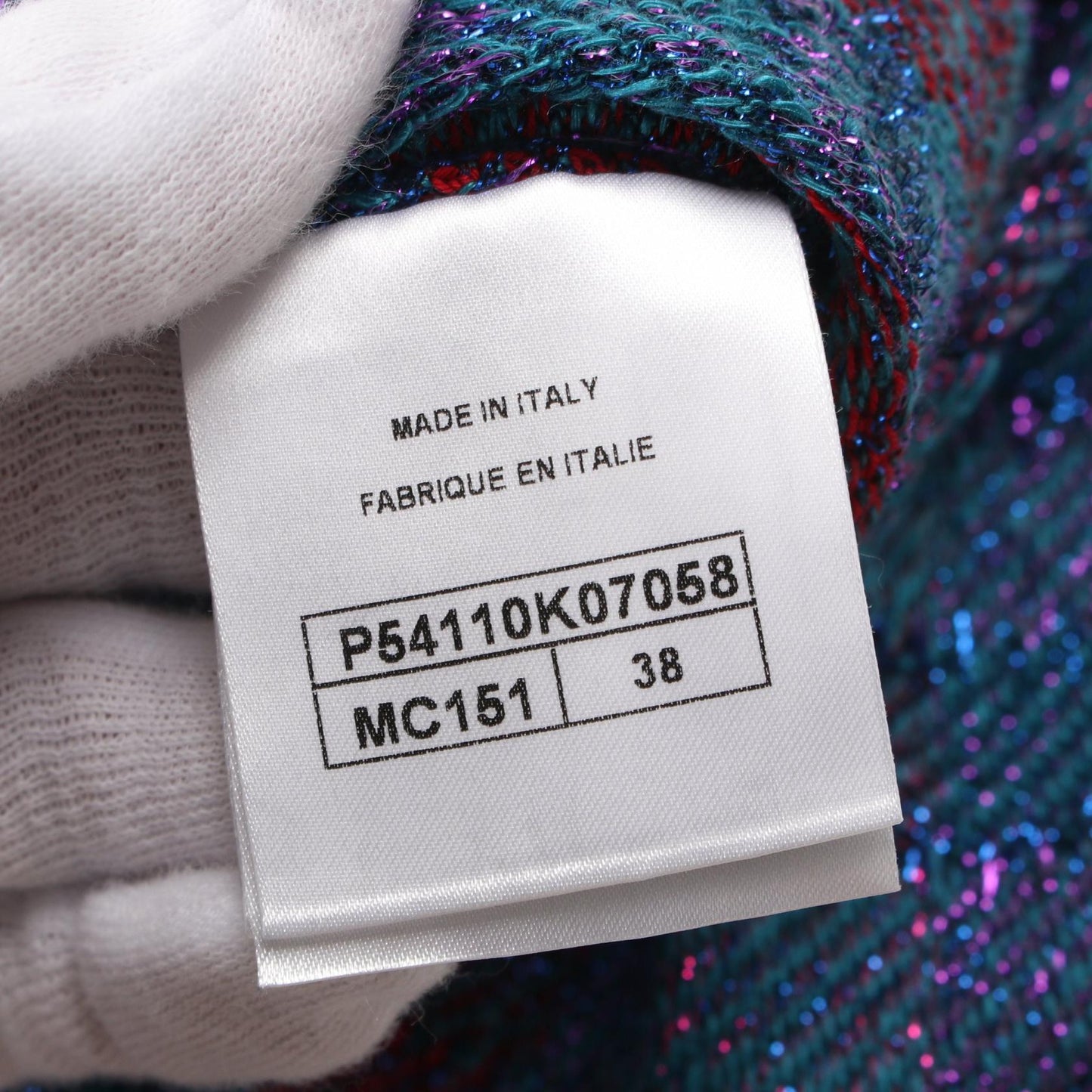 Chanel Silk Knit Top Blue Multicolor