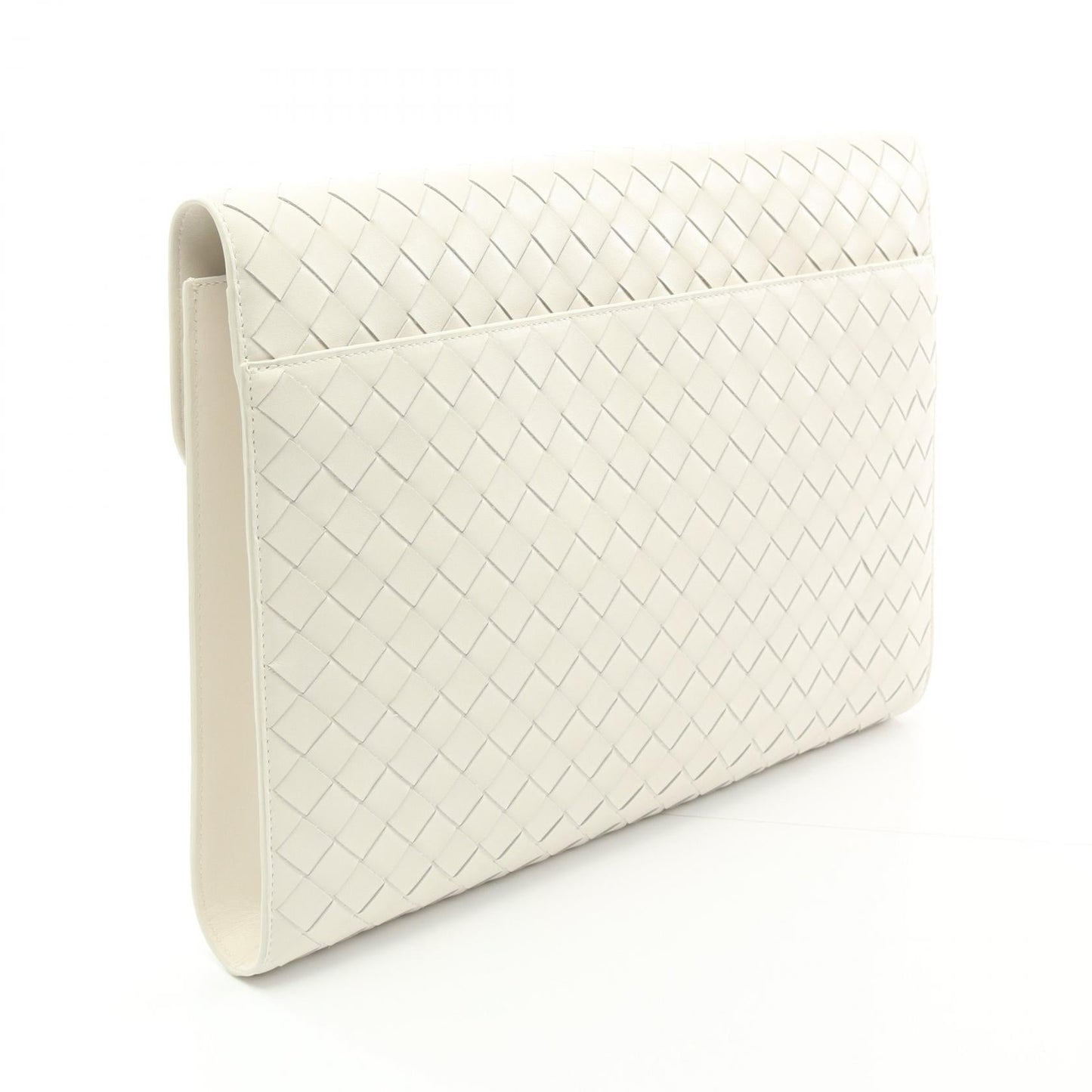 Bottega Veneta Leather Intrecciato Clutch Bag