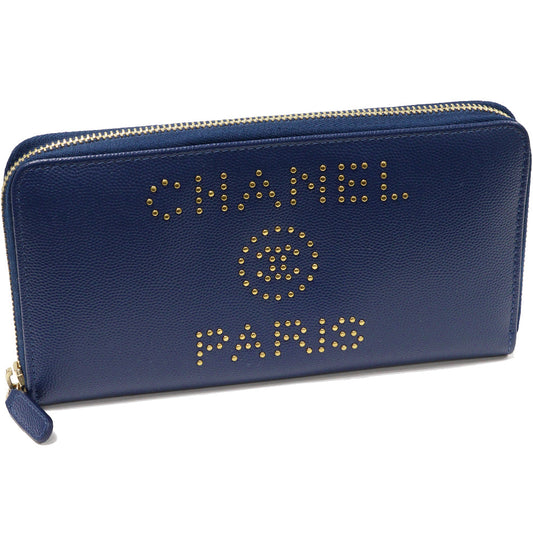 Chanel Calfskin Long Wallet Round Zipper A80056