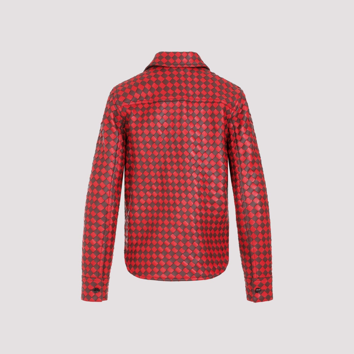 Bottega Veneta Bicolor Intrecciato Leather Shirt Women