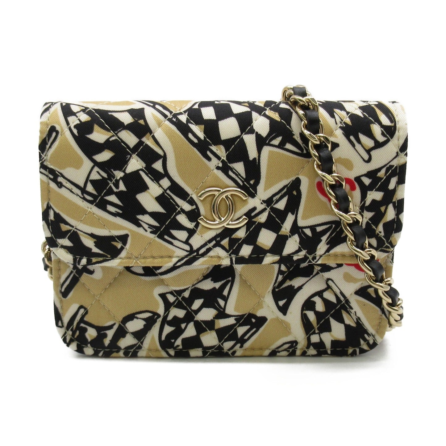 Chanel Quilted Canvas Mini Flap Bag Canvas Shoulder Bag in Great Condition