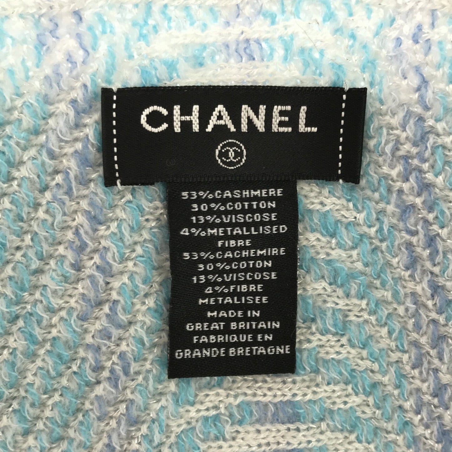 Chanel Cashmere Knit Stole Shawl