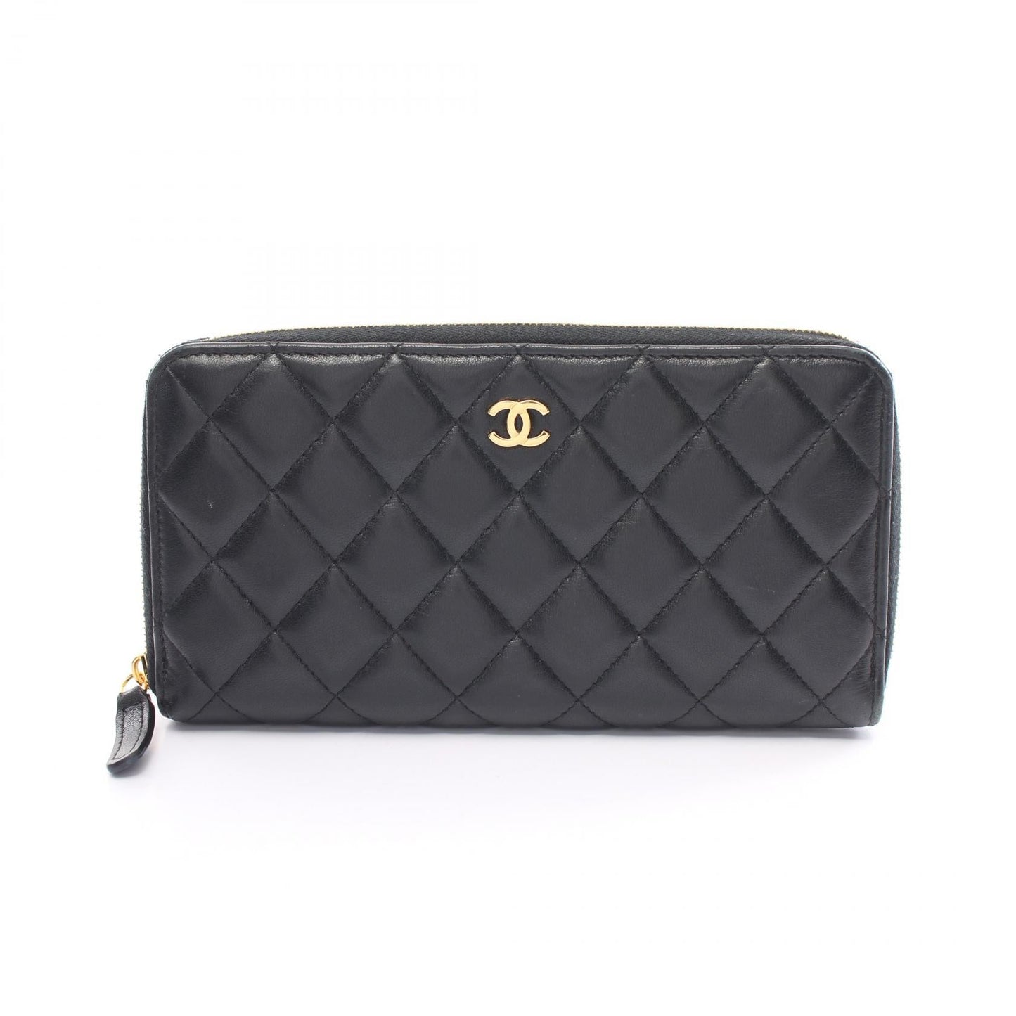 Chanel Quilted Leather Zip Around Wallet Leather Long Wallet in New Condition